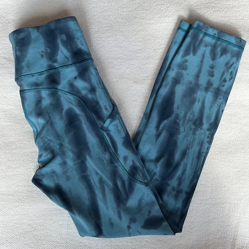 LULULEMON by Athleta Invigorate high rise tight 25” tie dye leggings w pockets 2